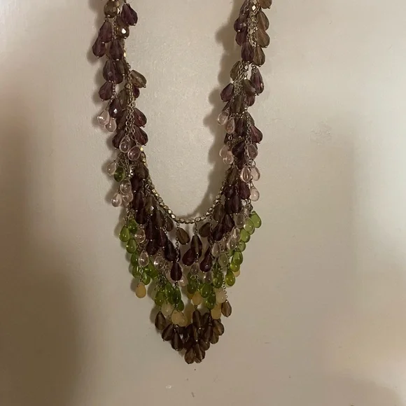 Anthropologie Multicolor Teardrop Necklace - Picture 3 of 5